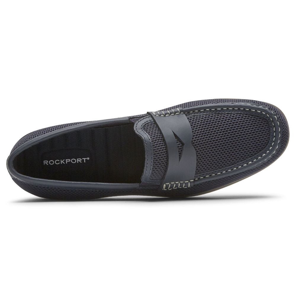 Rockport Slip-On Herr Marinblå - Malcom Soft Moc Toe - SKICZ4985